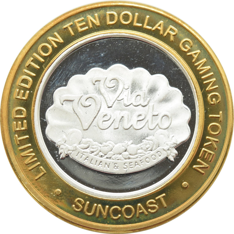 Suncoast Casino Las Vegas "Via Veneto" $10 Silver Strike .999 Fine Silver 2000