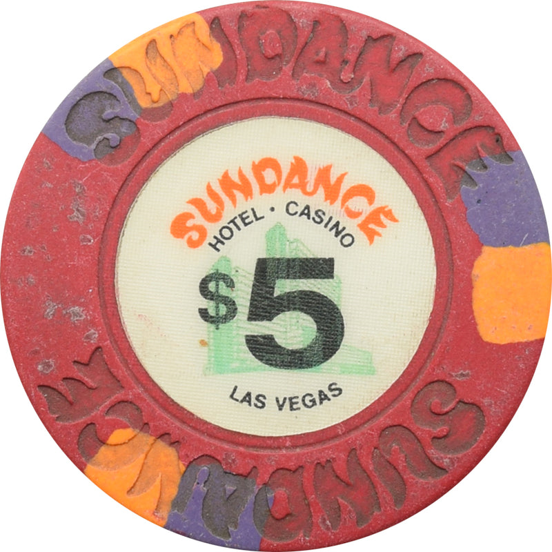 Sundance Casino Las Vegas Nevada $5 Chip 1980s Circulated