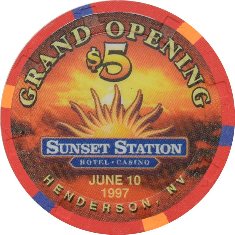 Sunset Station Casino Henderson Nevada  $5 Grand Opening Chip 1997