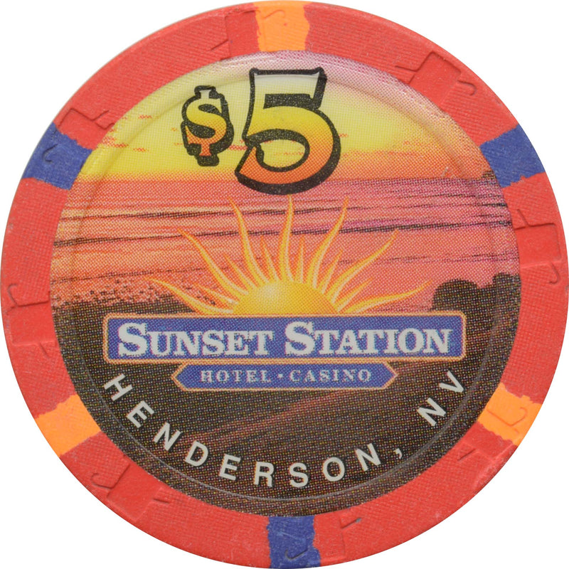 Sunset Station Casino Las Vegas Nevada $5 Chip 1997