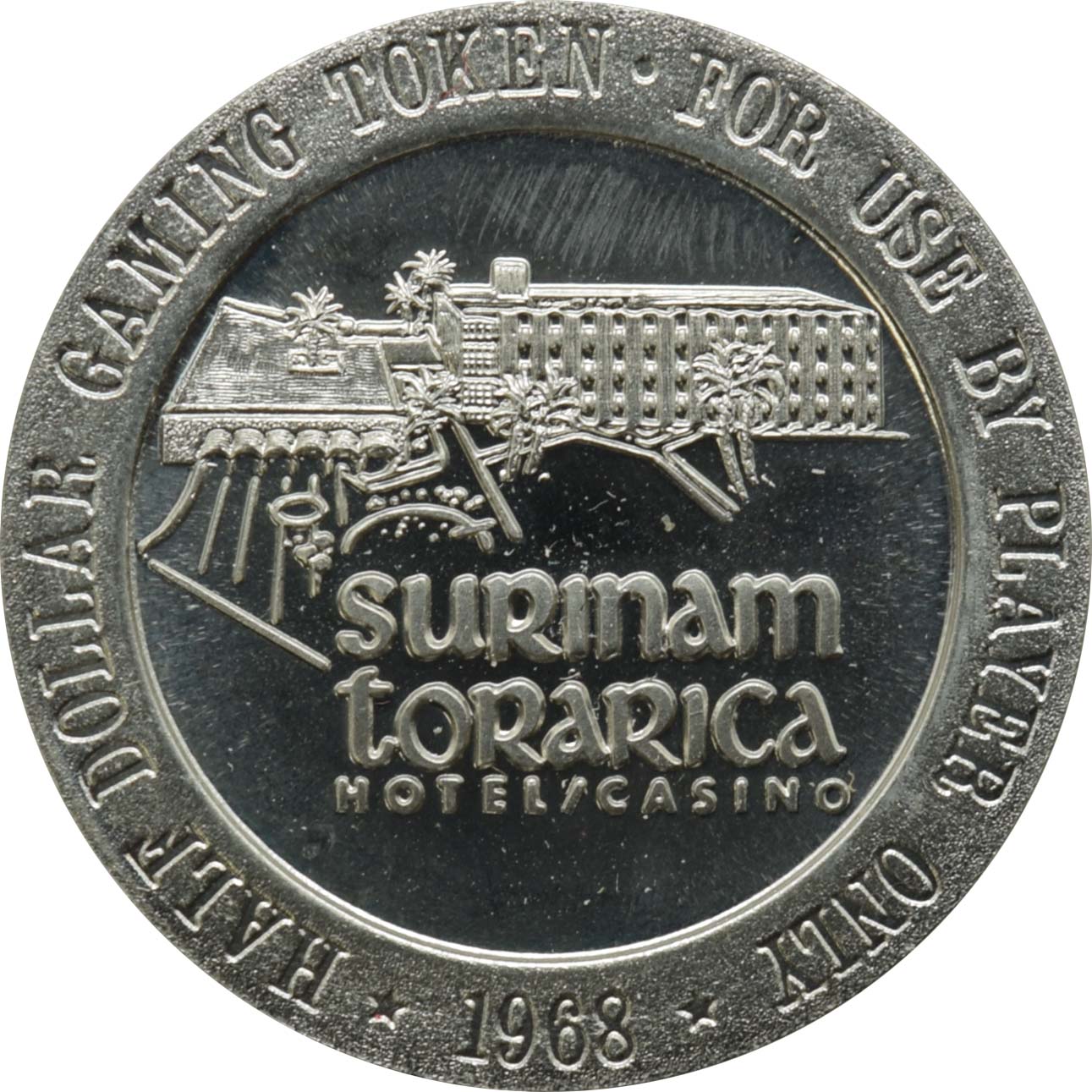 Torarica Hotel Casino Paramaribo Suriname 50 Cent Token 1968