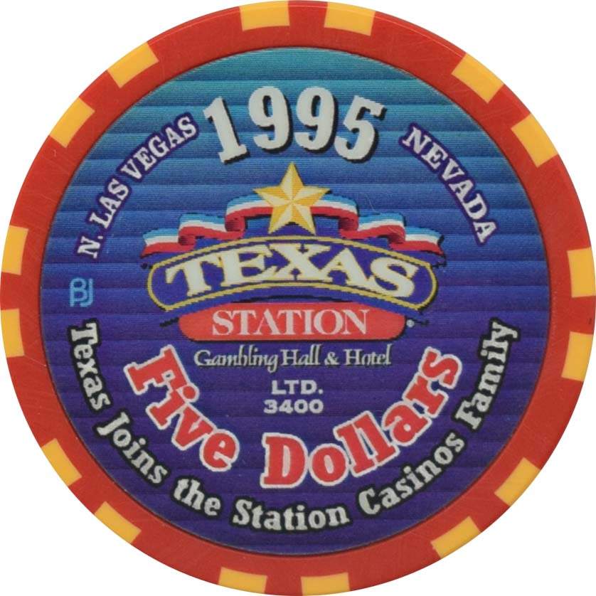 Texas Station Casino North Las Vegas Nevada $5 6th Anniversary Chip 2001