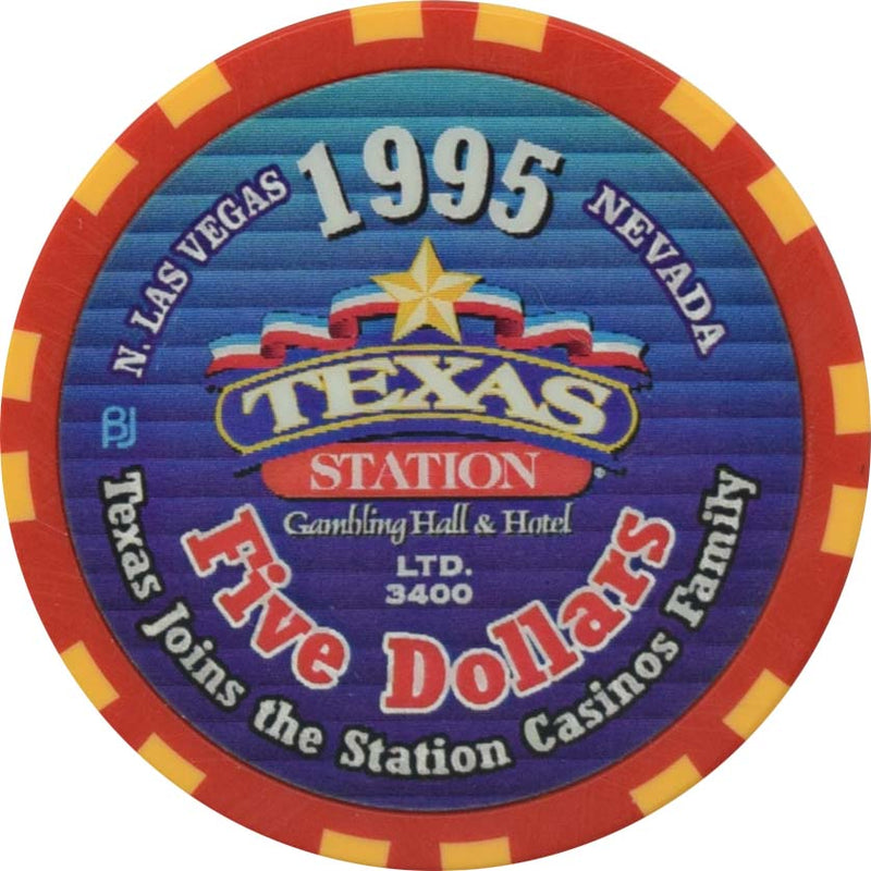 Texas Station Casino North Las Vegas Nevada $5 6th Anniversary Chip 2001