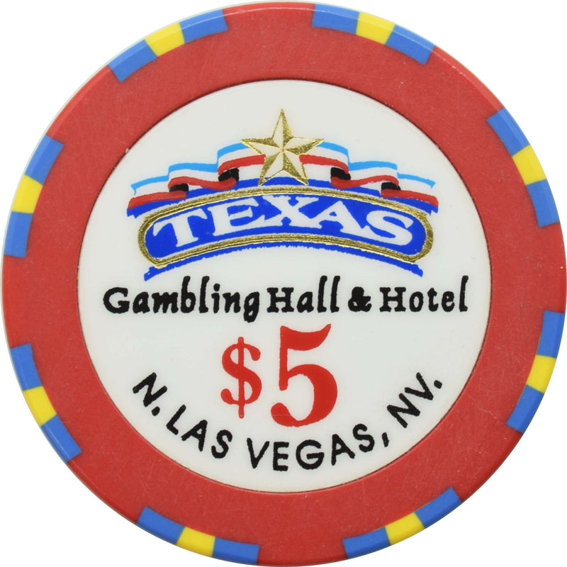 Texas Gambling Hall Casino N. Las Vegas Nevada $5 Chip 1995