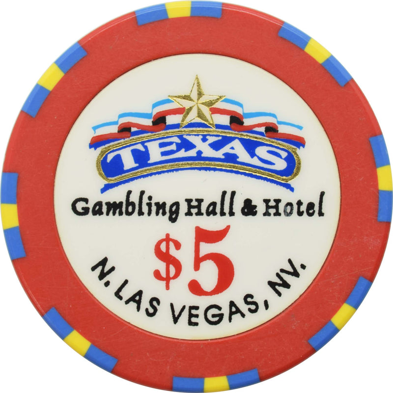 Texas Gambling Hall Casino N. Las Vegas Nevada $5 Chip 1995