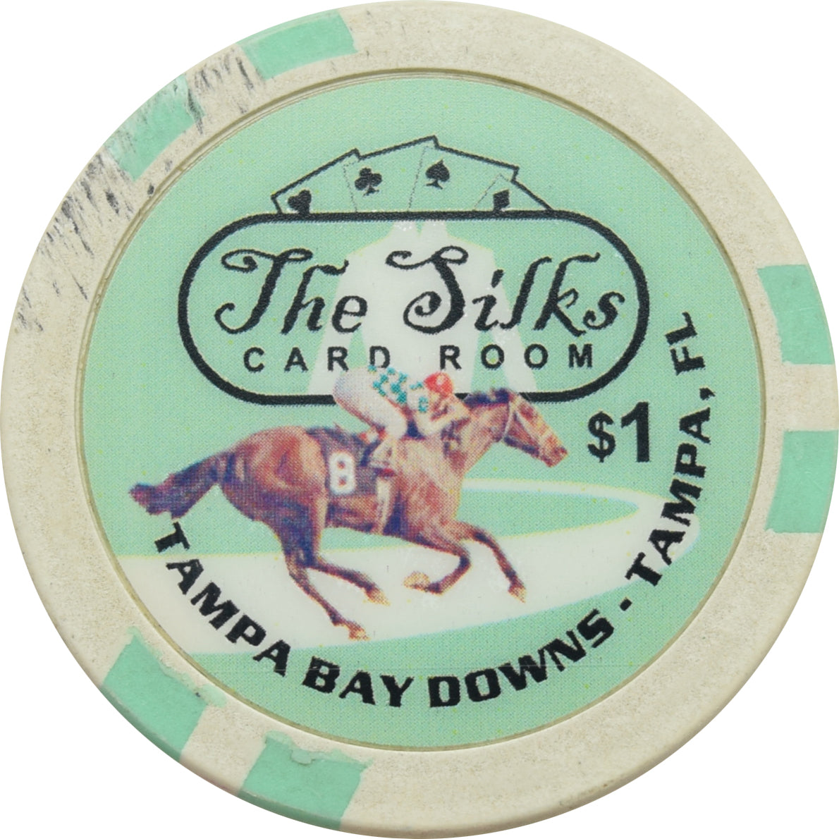 The Silks Card Room Tampa Florida $1 Chip