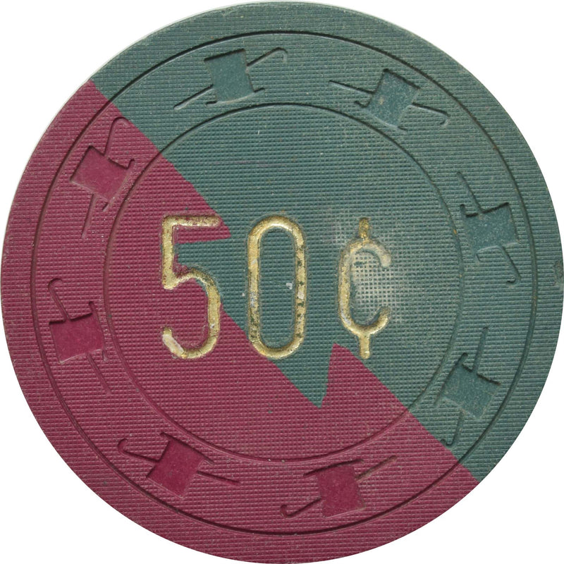 Thunderbird Casino Las Vegas Nevada 50 Cent Chip 1950s (Green Dovetail)
