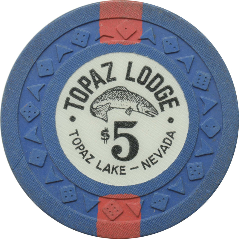 Topaz Lodge Casino Gardnerville Nevada $5 Chip 1953