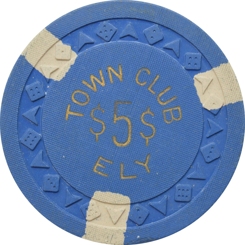 Town Club Casino Ely Nevada $5 Chip 1956