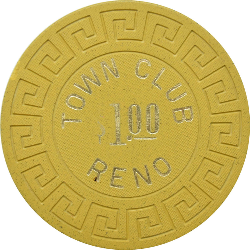 Town Club Casino Reno Nevada $1 Chip 1970s