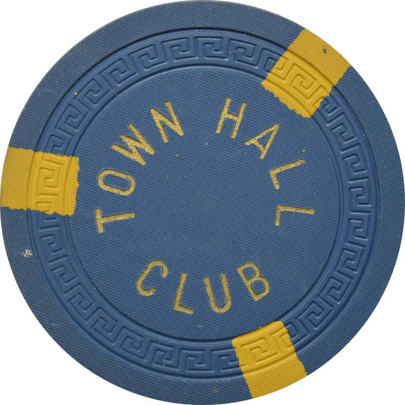 Town Hall Club Casino Tonopah Nevada $5 Chip 1955