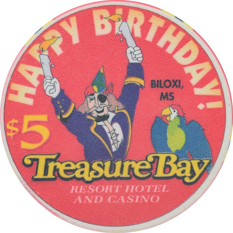 Treasure Bay Casino Biloxi Mississippi $5 Happy Birthday Chip