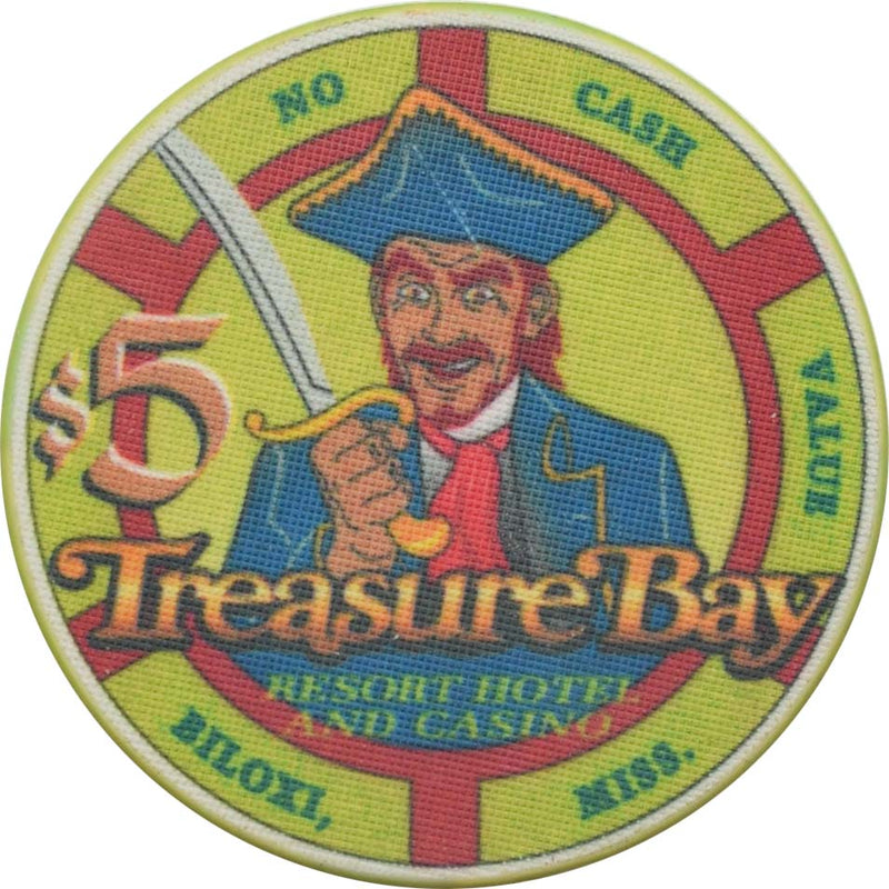 Treasure Bay Casino Biloxi Mississippi $5 No Cash Value Chip