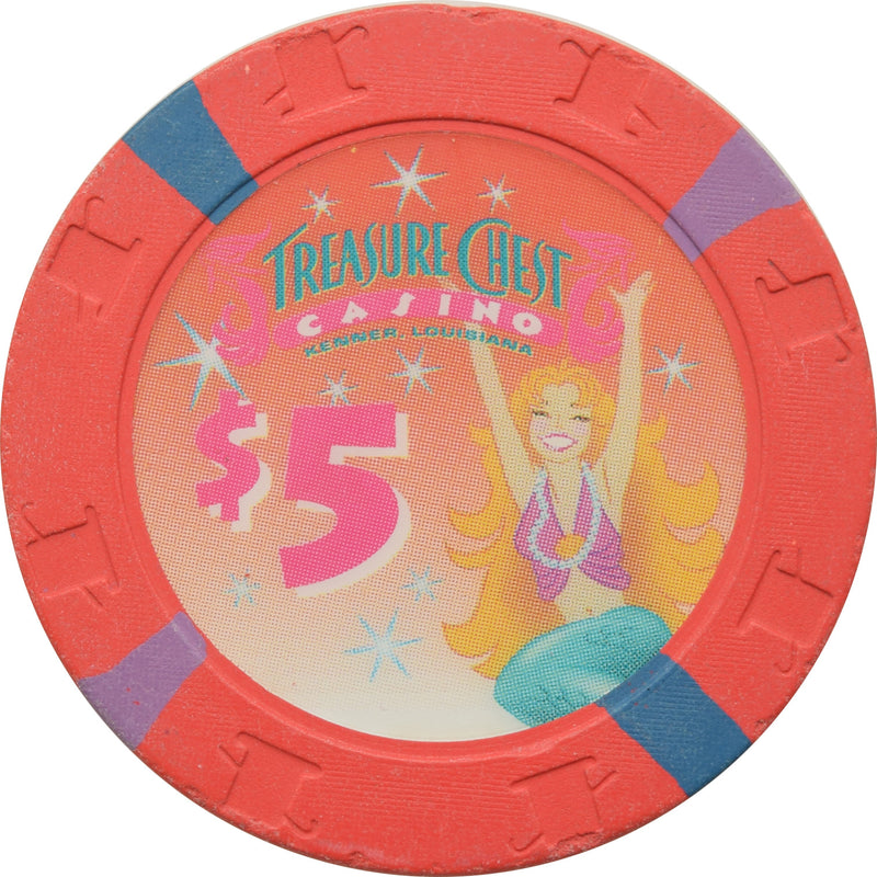 Treasure Chest Casino Kenner LA $5 Chip 1999