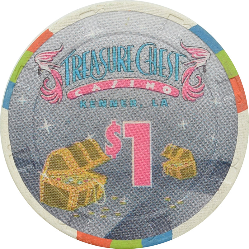 Treasure Chest Casino Kenner LA $1 Chip (Large Inlay)