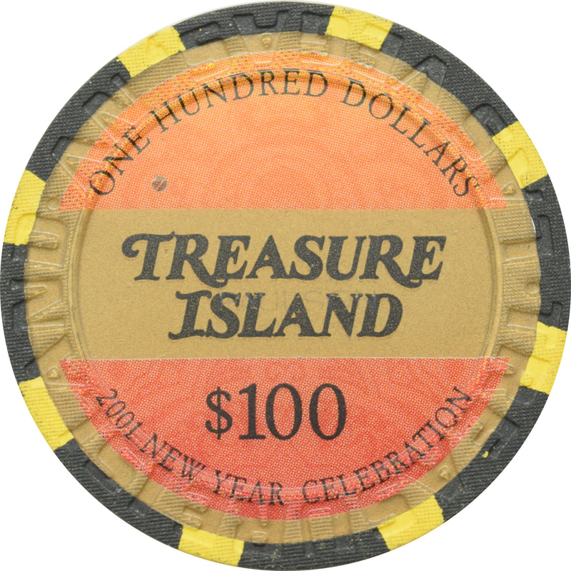 Treasure Island Casino Las Vegas Nevada $100 New Years EDEN Chip 2001