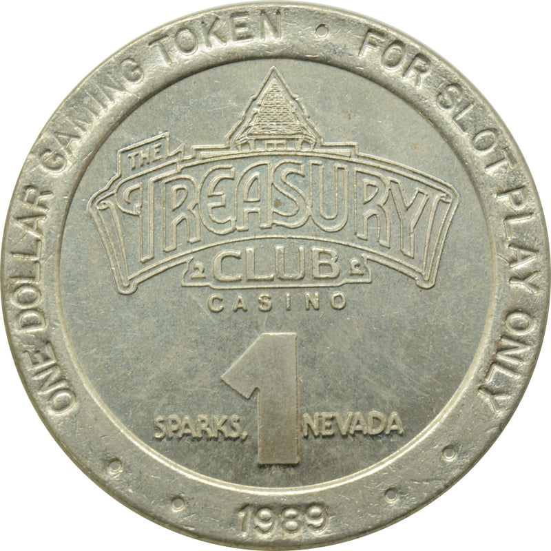 Treasury Club Casino Sparks Nevada $1 Token 1989