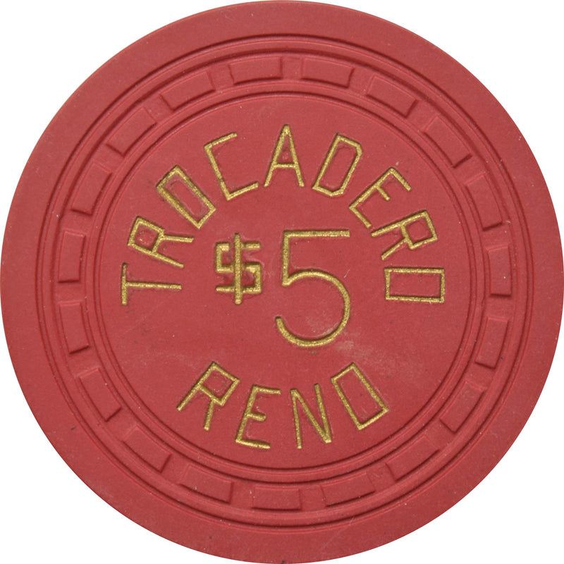 Trocadero Casino Reno Nevada $5 Chip 1940s