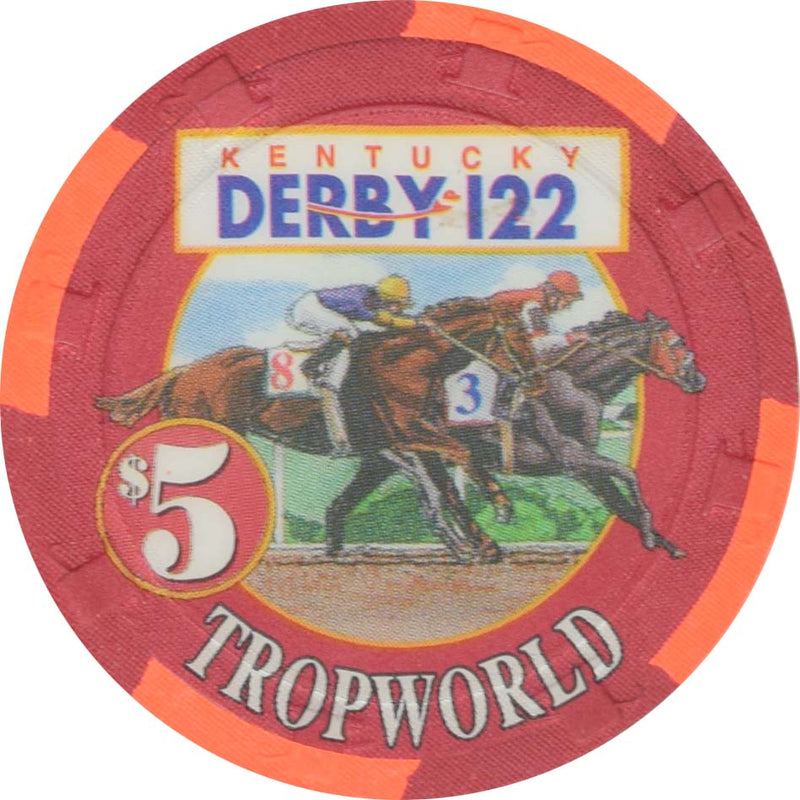 TropWorld Casino Atlantic City New Jersey $5 Kentucky Derby 122 Chip