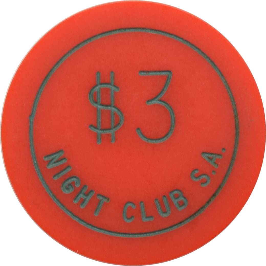 Tropicals Night Club Casino Cuba $3 Chip