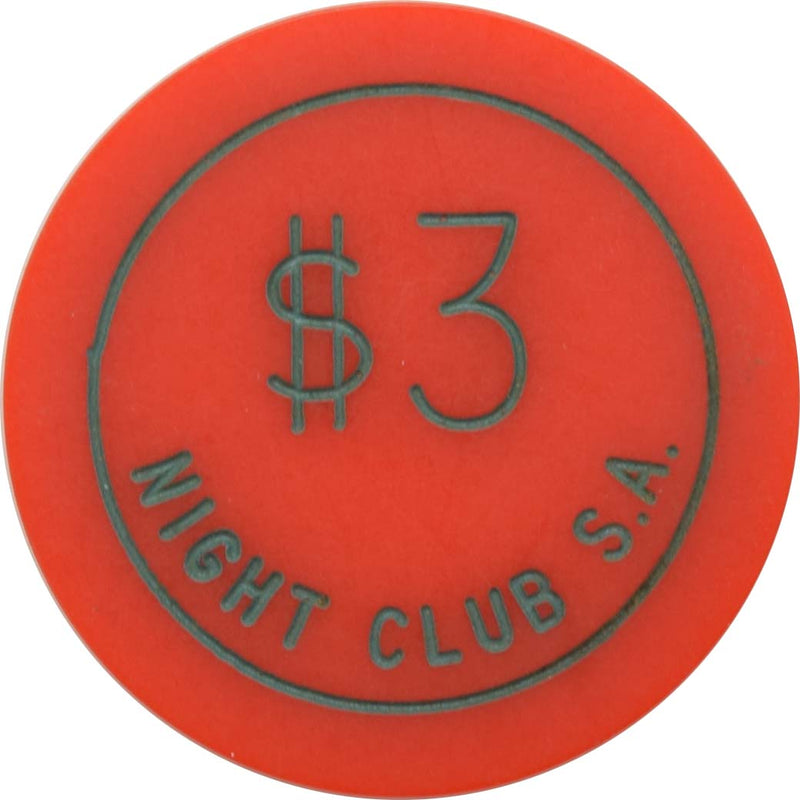 Tropicals Night Club Casino Cuba $3 Chip