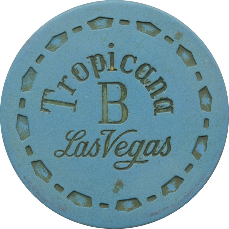 Tropicana Casino Las Vegas Nevada Blue B Roulette Chip 1957