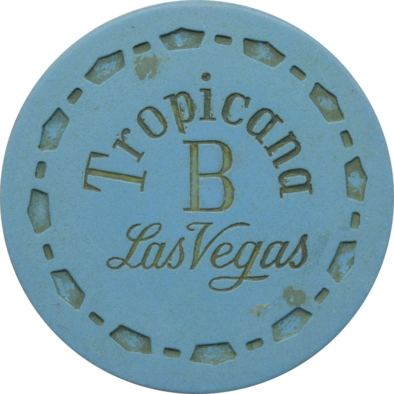 Tropicana Casino Las Vegas Nevada Blue B Roulette Chip 1957
