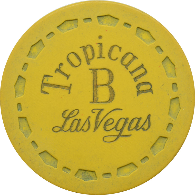 Tropicana Casino Las Vegas Nevada Yellow B Roulette Chip 1957