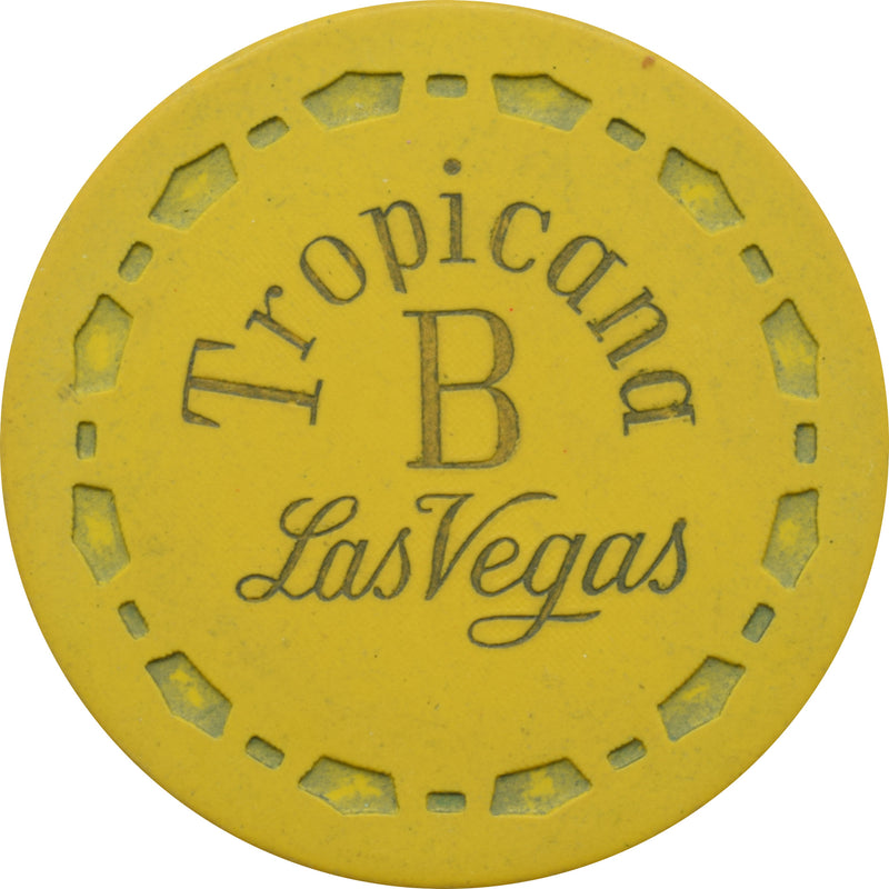 Tropicana Casino Las Vegas Nevada Yellow B Roulette Chip 1957