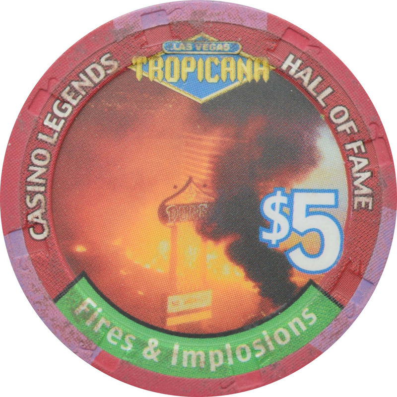 Tropicana Casino Las Vegas Nevada $5 Fires & Implosions Chip 1999