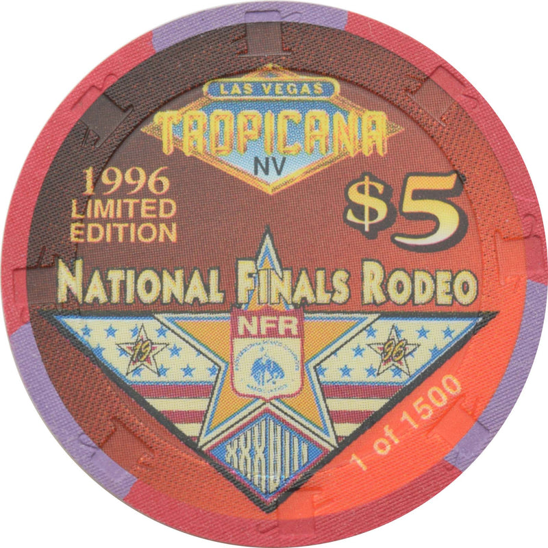 Tropicana Casino Las Vegas Nevada $5 National Finals Rodeo Buckle 1988 Chip 1996