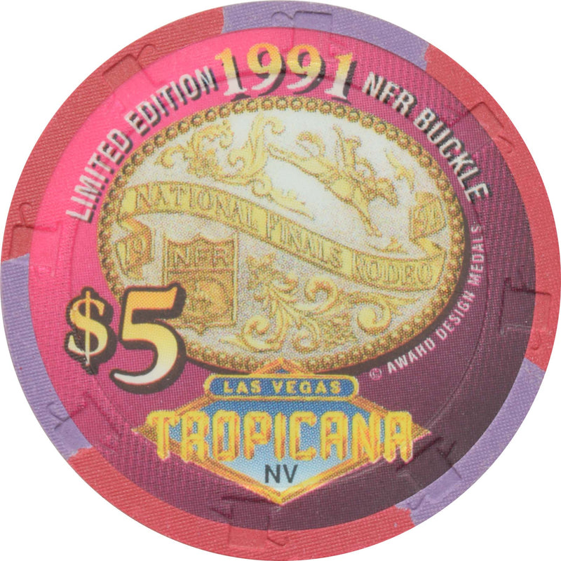 Tropicana Casino Las Vegas Nevada $5 National Finals Rodeo Buckle 1991 Chip 1996