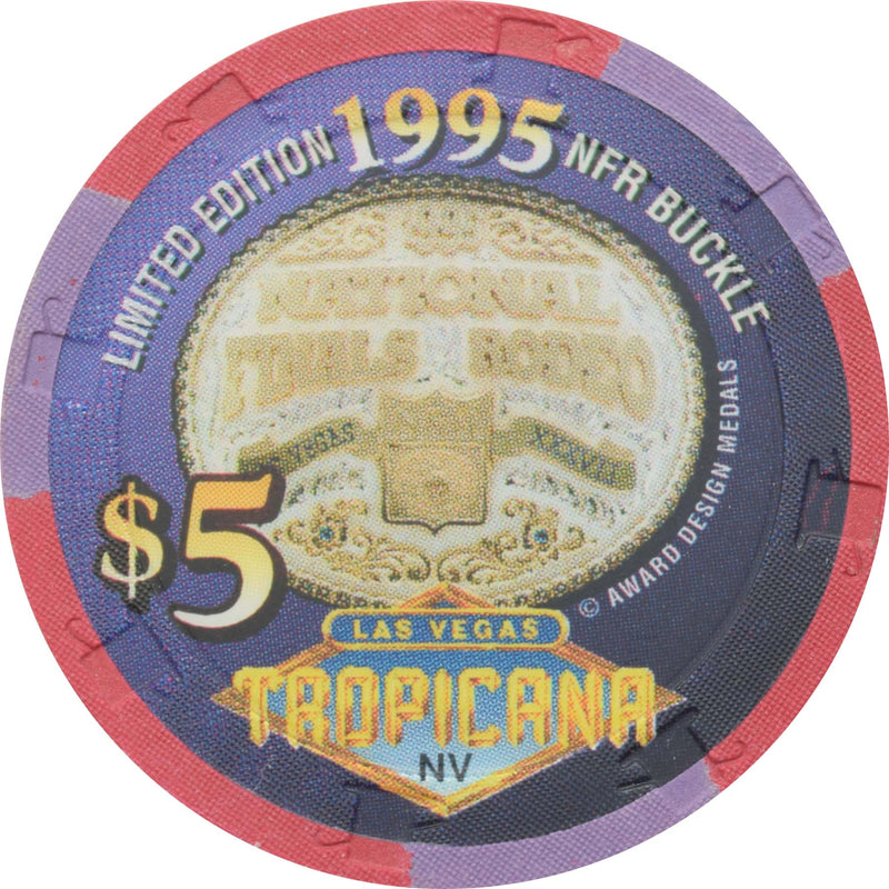 Tropicana Casino Las Vegas Nevada $5 National Finals Rodeo Buckle 1995 Chip 1996