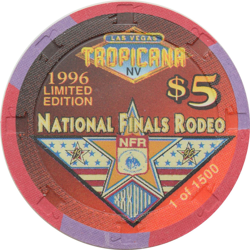 Tropicana Casino Las Vegas Nevada $5 National Finals Rodeo Buckle 1995 Chip 1996