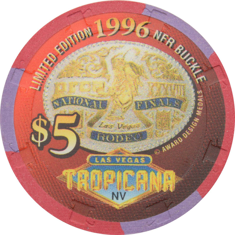 Tropicana Casino Las Vegas Nevada $5 National Finals Rodeo Buckle Chip 1996