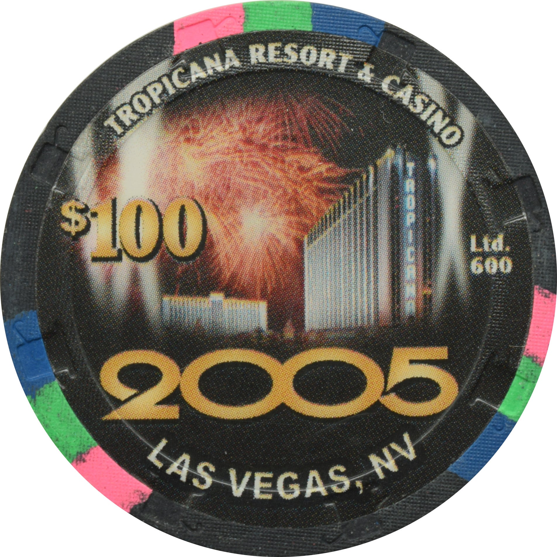 Tropicana Casino Las Vegas Nevada $100 New Years Chip 2005