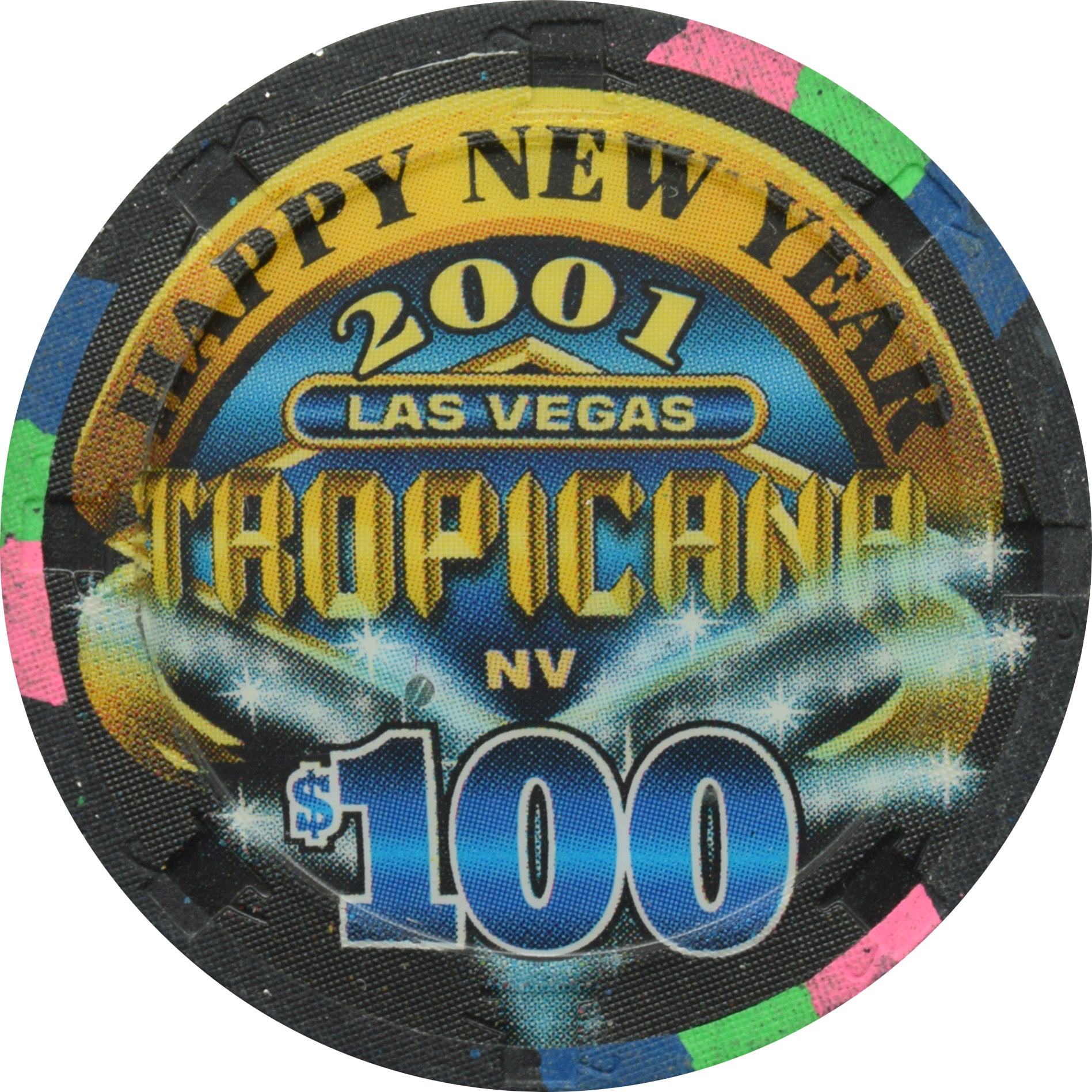 Tropicana Casino Las Vegas Nevada $100 New Years Chip 2001