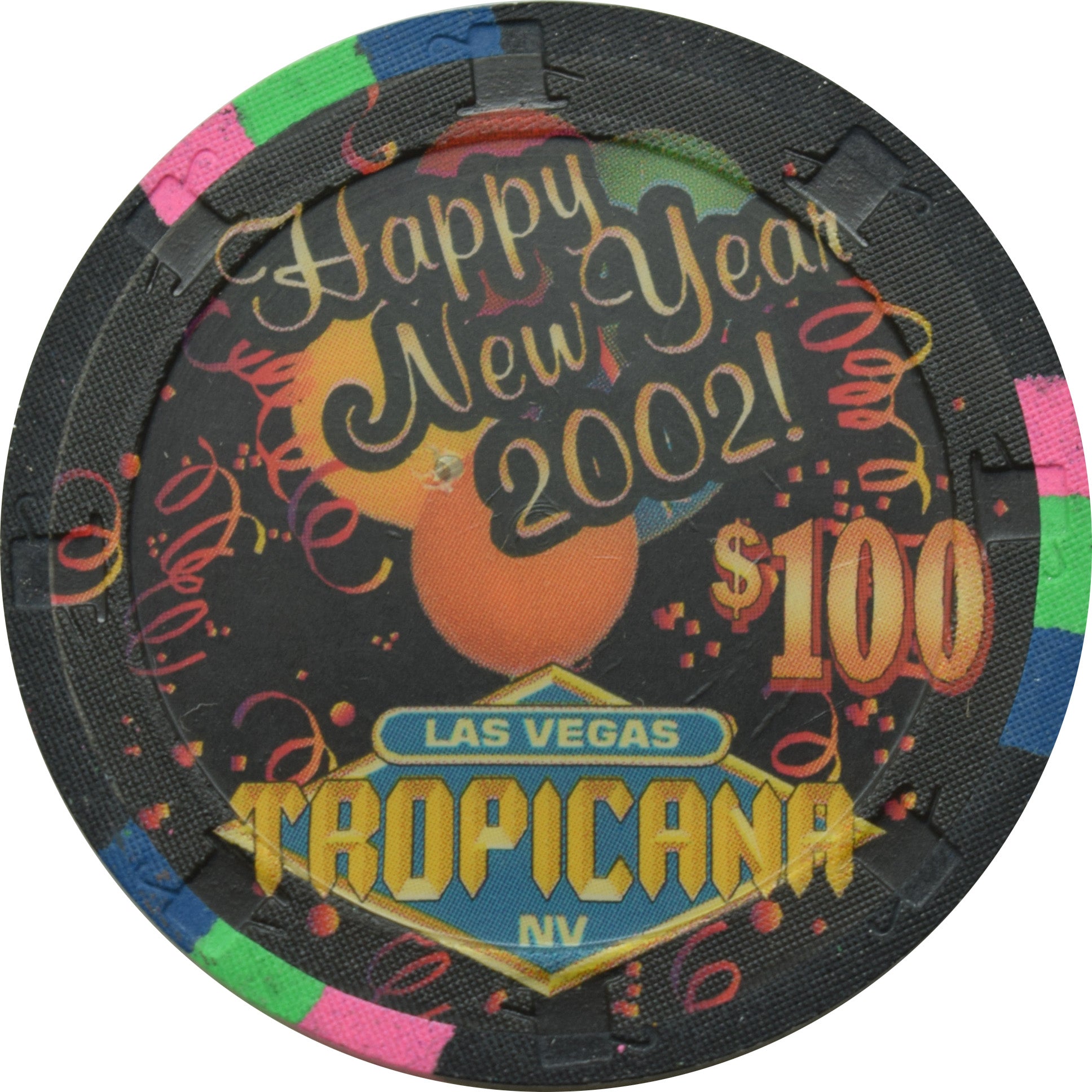 Tropicana Casino Las Vegas Nevada $100 New Years Chip 2002