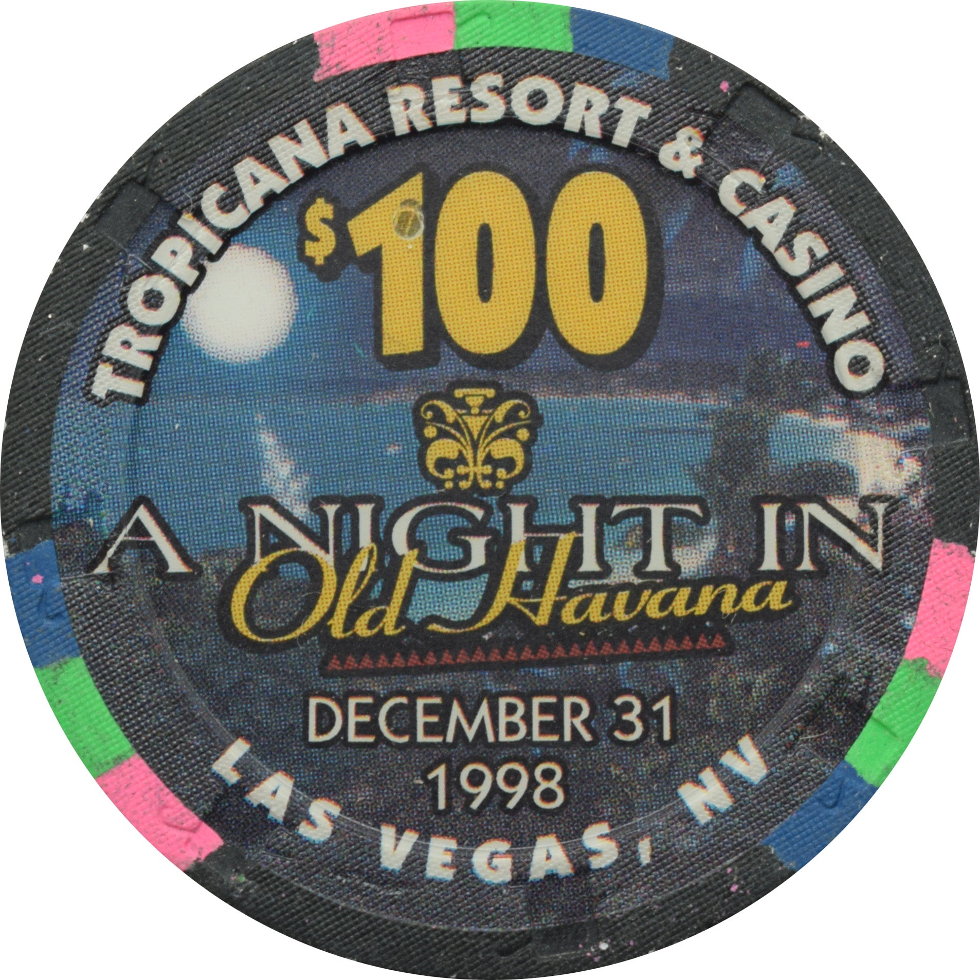 Tropicana Casino Las Vegas Nevada $100 New Years Chip 1998