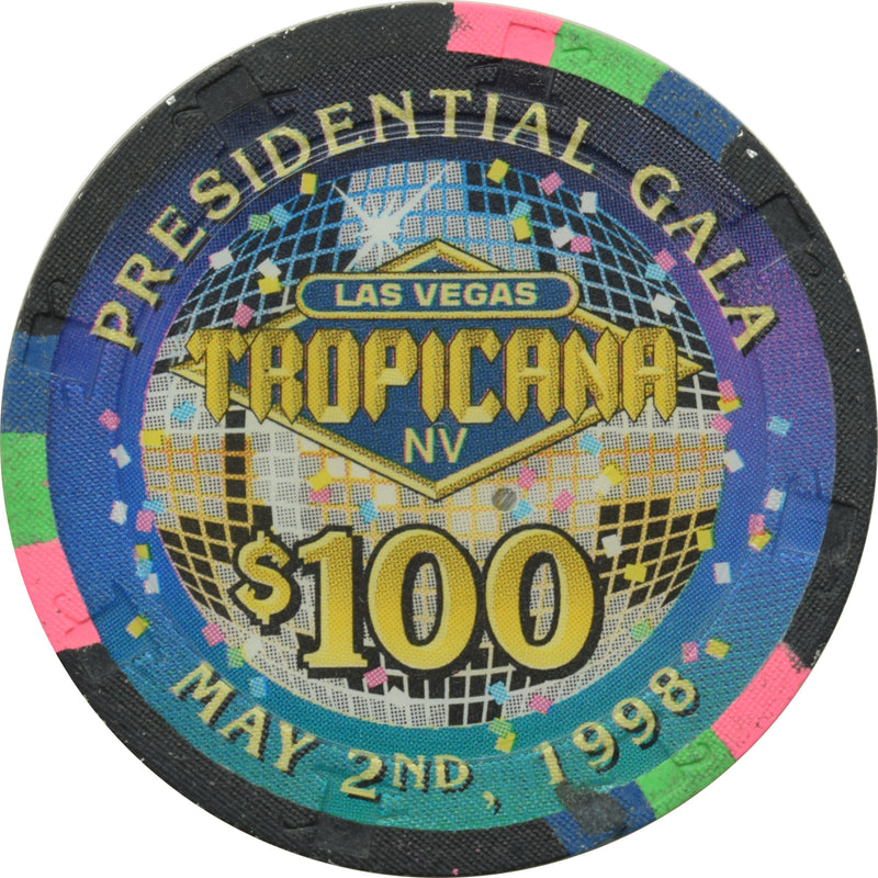 Tropicana Casino Las Vegas Nevada $100 Presidential Gala New Years Chip 1998