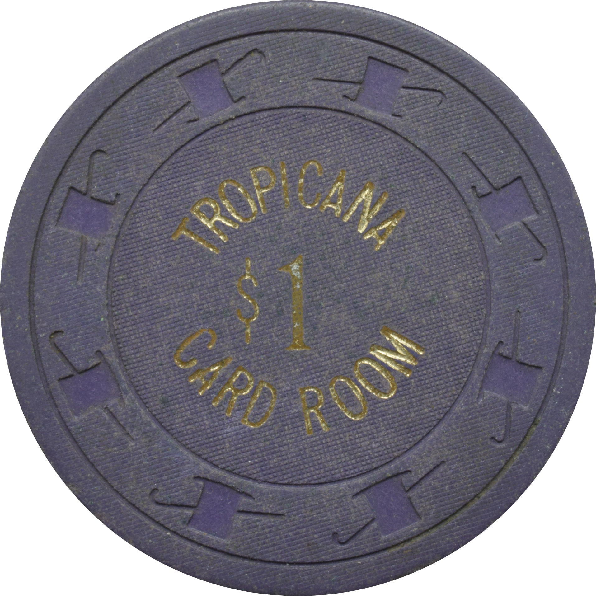 Tropicana Casino Las Vegas Nevada $1 Card Room Chip 1980s