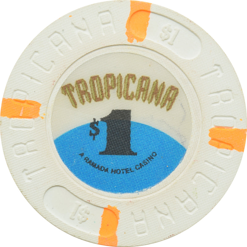 Tropicana Casino Atlantic City New Jersey $1 Orange Edge Spots Chip