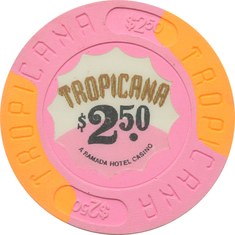 Tropicana Casino Atlantic City New Jersey $2.50 Orange Edge Spots Chip
