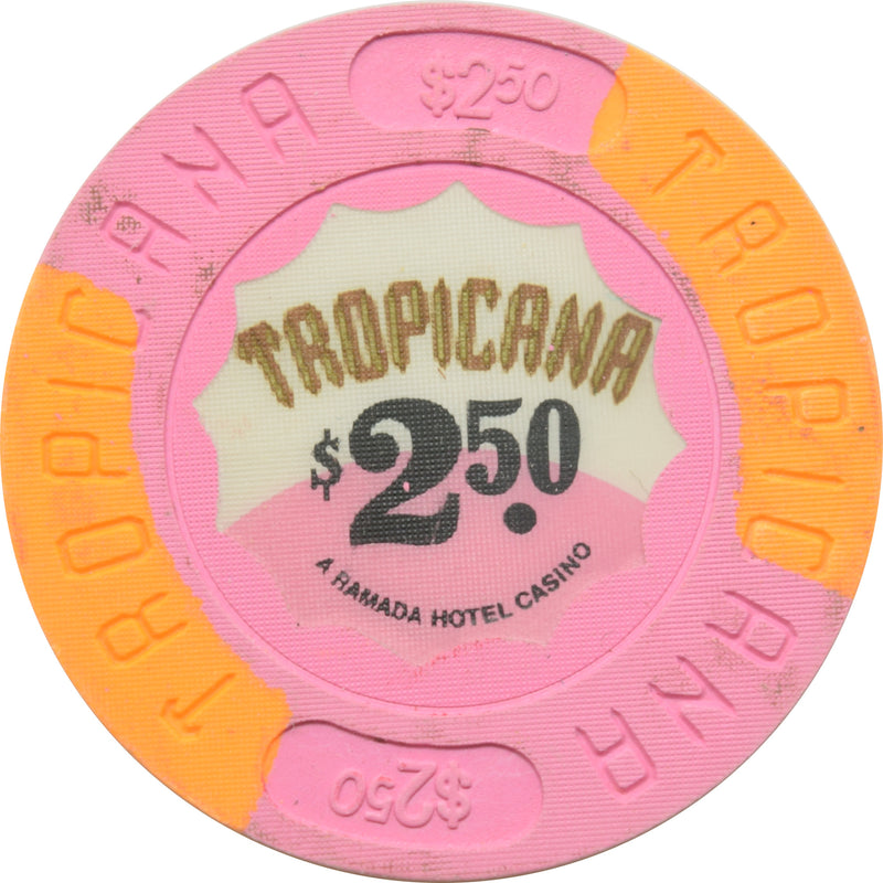 Tropicana Casino Atlantic City New Jersey $2.50 Orange Edge Spots Chip