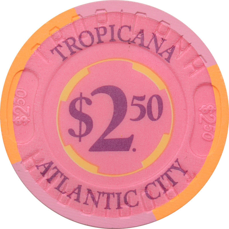 Tropicana Casino Atlantic City New Jersey $2.50 Large Inlay Chip