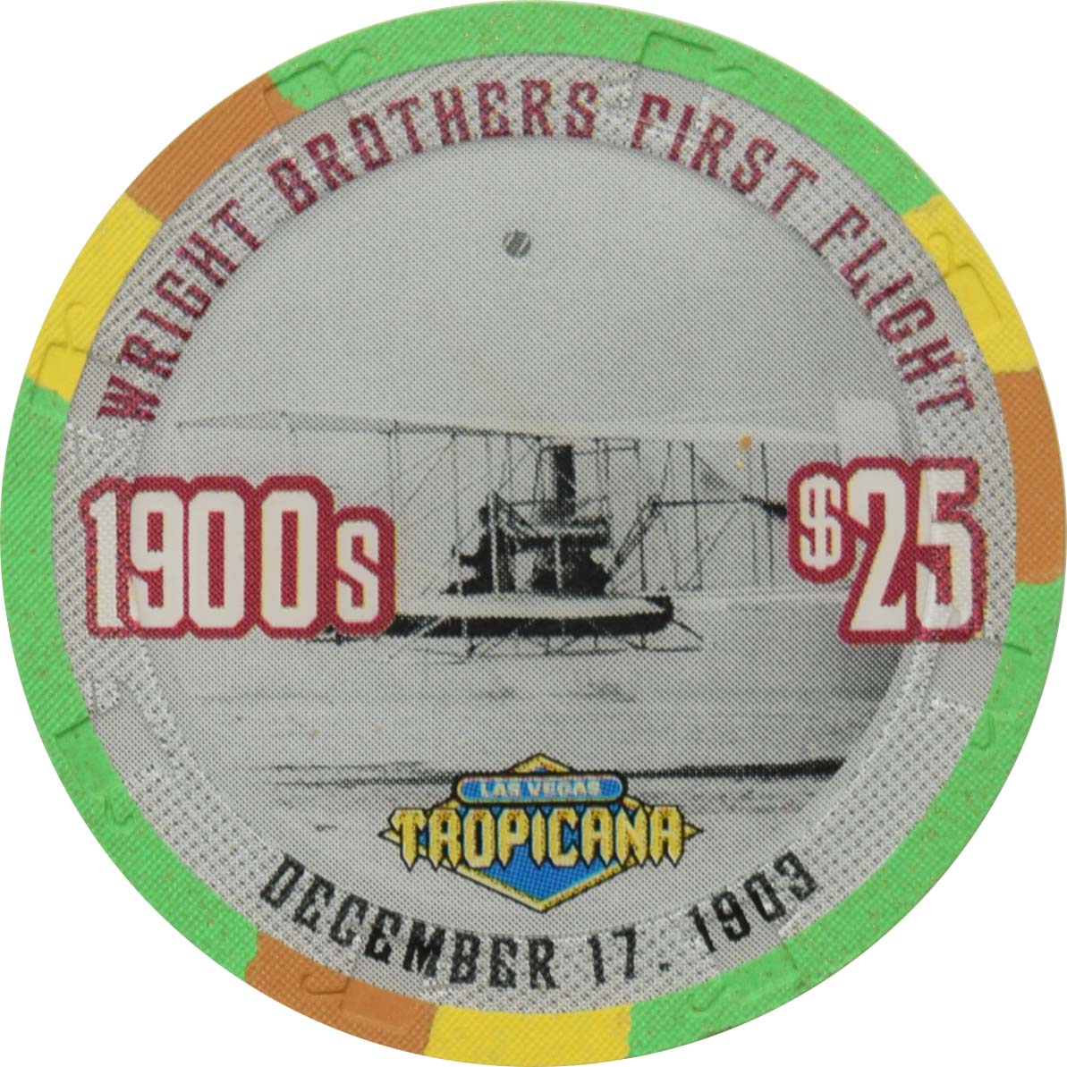 Tropicana Casino Las Vegas Nevada $25 Century's Greatest Moments 1900s Chip