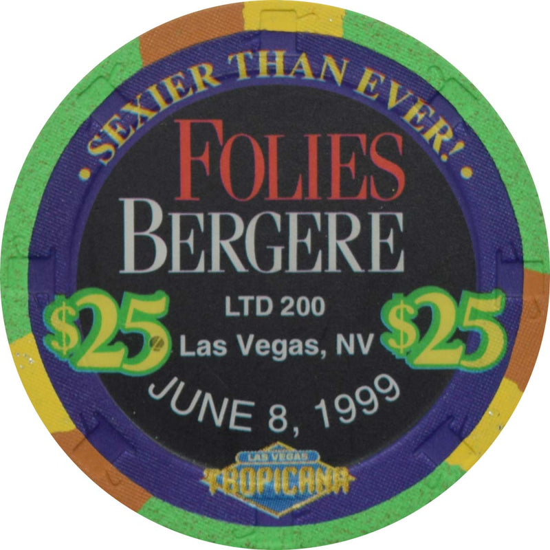 Tropicana Casino Las Vegas Nevada $25 Folies Bergere Leroy Neiman Chip 1999