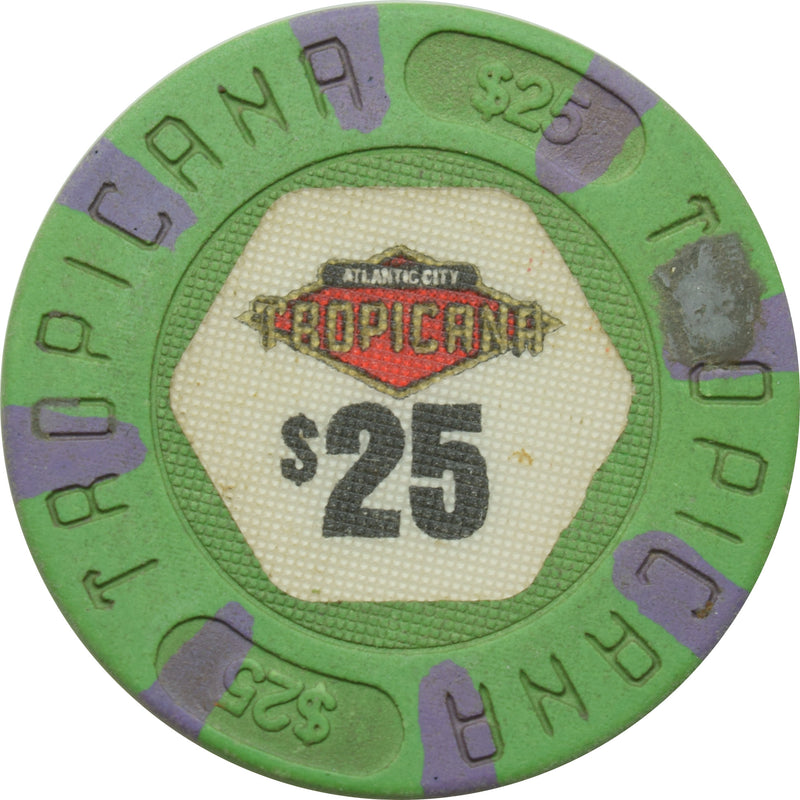 Tropicana Casino Atlantic City New Jersey $25 Flat Inlay Chip