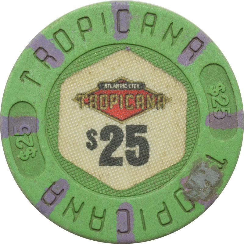 Tropicana Casino Atlantic City New Jersey $25 Pointed Inlay Chip