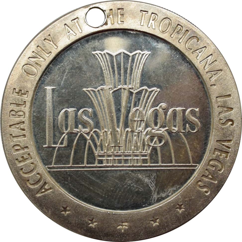 Tropicana Casino Las Vegas Nevada $5 Cancelled Token 1967